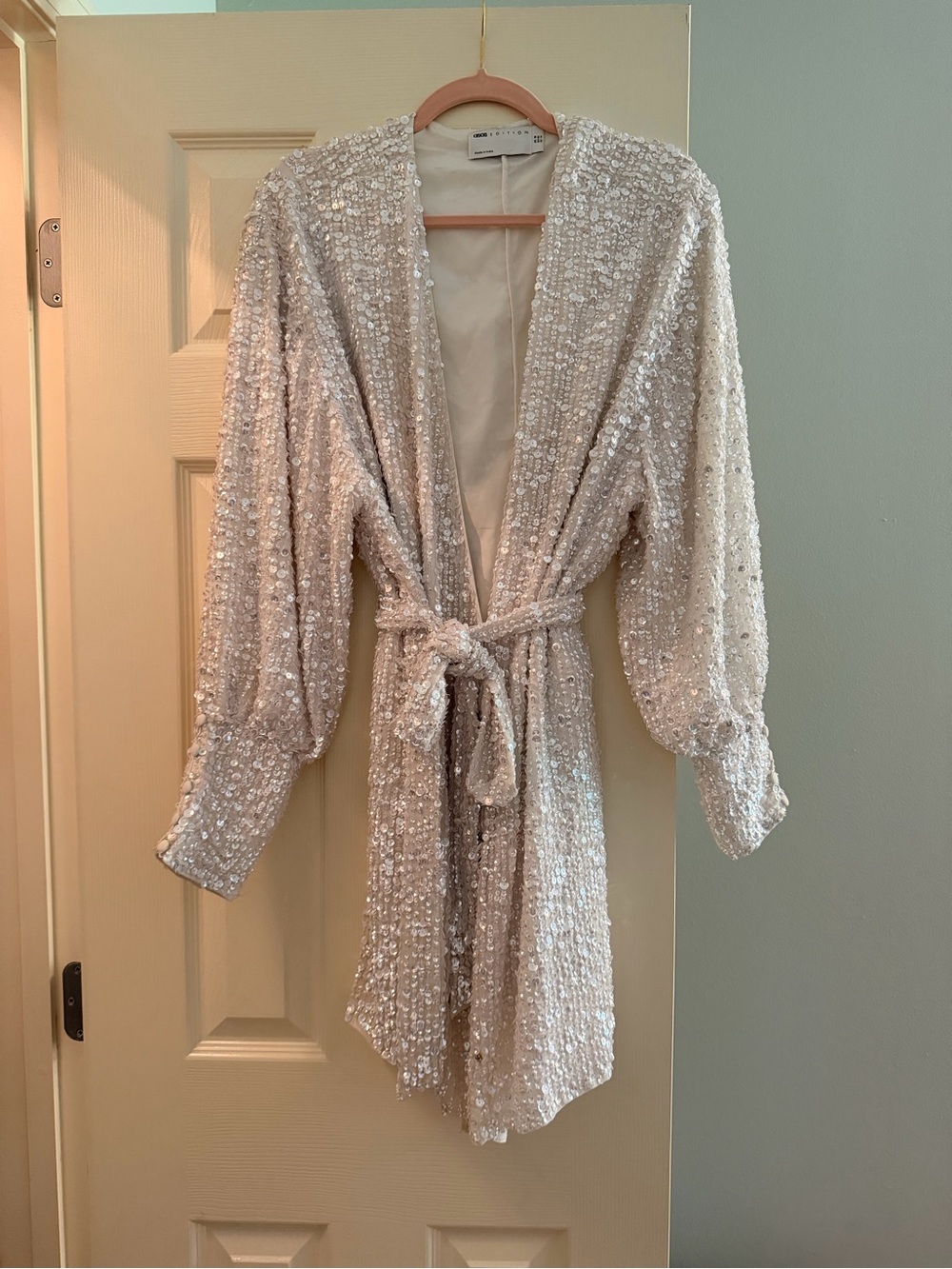 ASOS white sequin dress